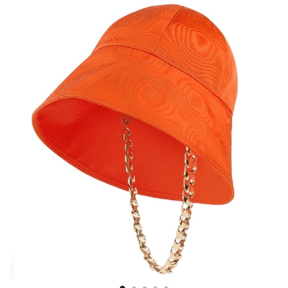 Gucci Accessories - GUCCI NWT Small orange bucket hat with gold chain (removable). Dustbag included
